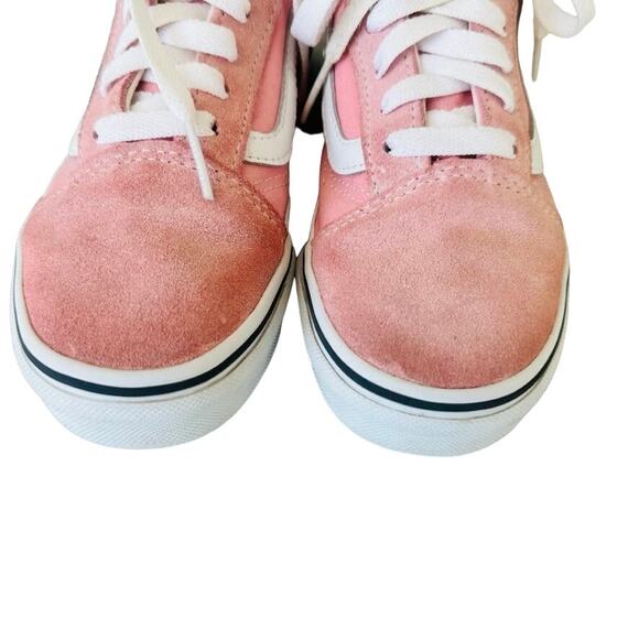 VANS Girls Old Skool Skate Sneaker Rose Dawn Pink Suede Size 2.5 Unisex Leather - Picture 4 of 6